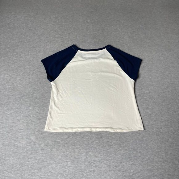 True Religion Women’s Short Sleeve Baseball Baby Tee Top - Picture 2 of 8